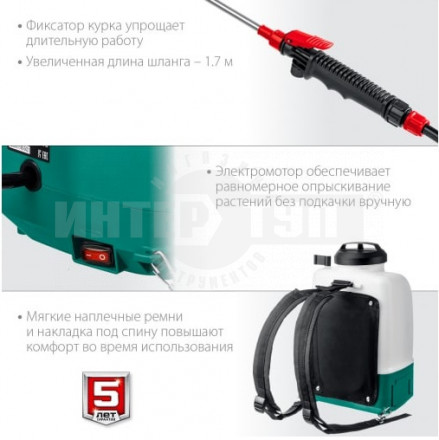 ЗУБР 10 л бак, 1 АКБ (4Ач), опрыскиватель аккумуляторный, Li-Ion 18В [2]  купить в Хабаровске