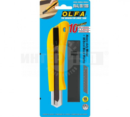 Нож OLFA с выдвижным лезвием, с автофиксатором, 18 мм, в комплекте с лезвиями 10 шт [3]  купить в Хабаровске
