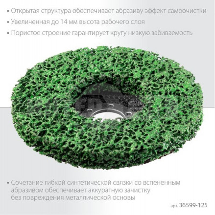 Круг полимерно-шлифовальный синтетический абразивный 125х22,2мм KRAFTOOL CORAL [2]  купить в Хабаровске