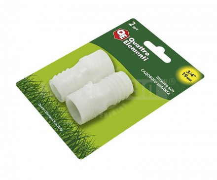 Штуцер д/шланга внешРезьба 3/4-18мм 2шт пласт QE [3]  купить в Хабаровске