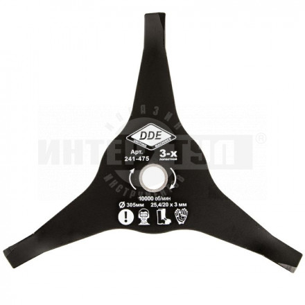 Нож д/травы DDE 305х25.4мм 3лоп 3.0мм [2]  купить в Хабаровске