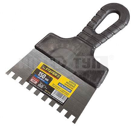 Шпатель зубчатый 150мм зуб6х6мм нерж Stayer купить в Хабаровске